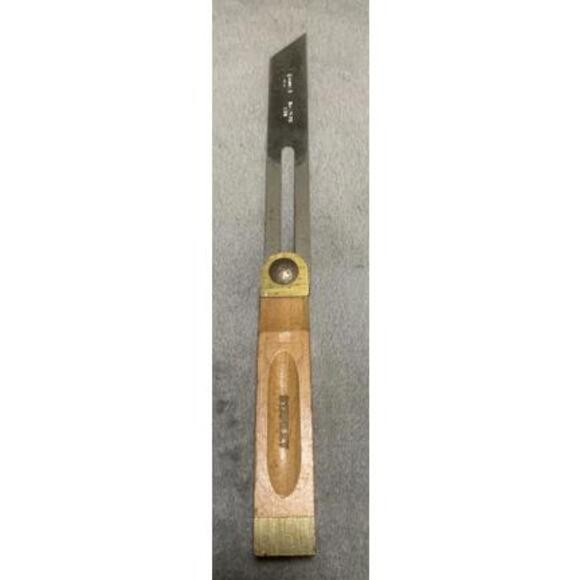 Early Vintage 8" Stanley Sliding T-Bevel Square Nice Old Wood & Brass USA Japan - Picture 3 of 7